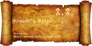 Kresák Kitti névjegykártya