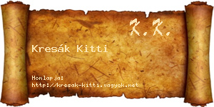 Kresák Kitti névjegykártya